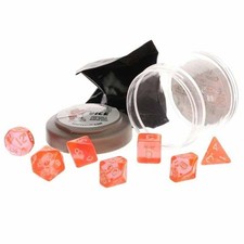 Reaper Miniatures REM19018 Pizza Dungeon Lucky Dice Clear Orange