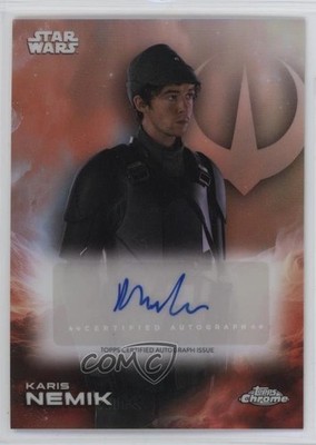 2025 Topps Chrome Star Wars Auto Alex Lawther as Karis Nemik #A-AL 1e1b