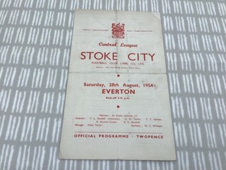 Stoke City v Everton Reserves 1954/55 Football Combination 28th August 1954