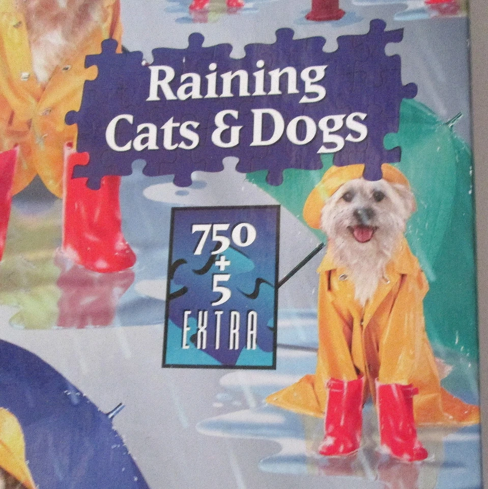 Bepuzzled Impossibles 750 Piece Jigsaw Puzzle Raining Cats & Dogs In Sealed Bag - Image 3 of 4
