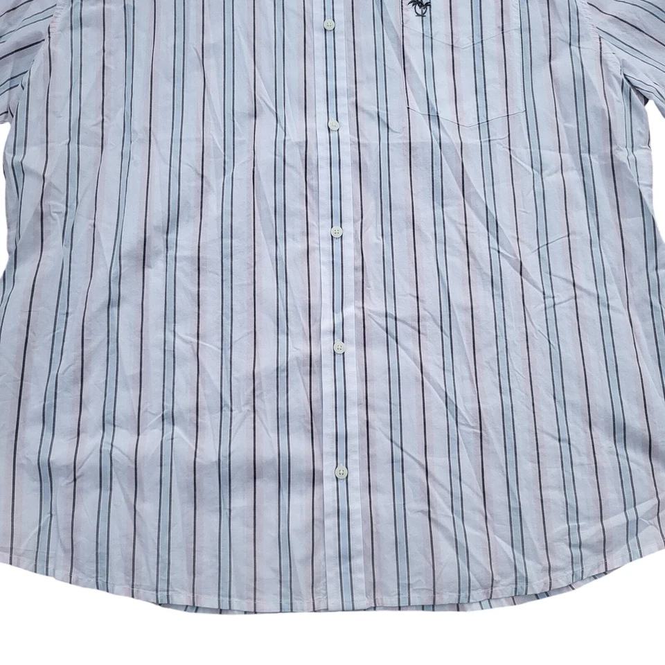 Camisa De Colección Y2K Unionbay Para Hombres 2XL XXL Blanca Rayas De Gran Tamaño Abotonada Verano Foto 3 de 4