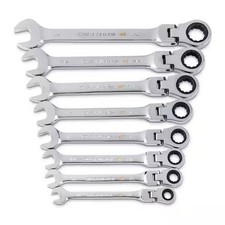 Gearwrench 90-tooth Sae Ratcheting Flex-head Combination Wrench Tray 8-piece