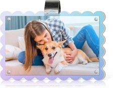 Car Sun Visor Photo Holder Clip, Magnetic Acrylic Visor Frame for Personal Photo