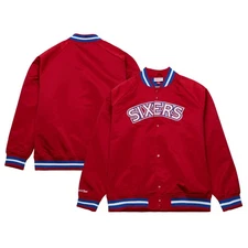 Men's Mitchell & Ness Red Philadelphia 76ers Hardwood Classics  Throwback
