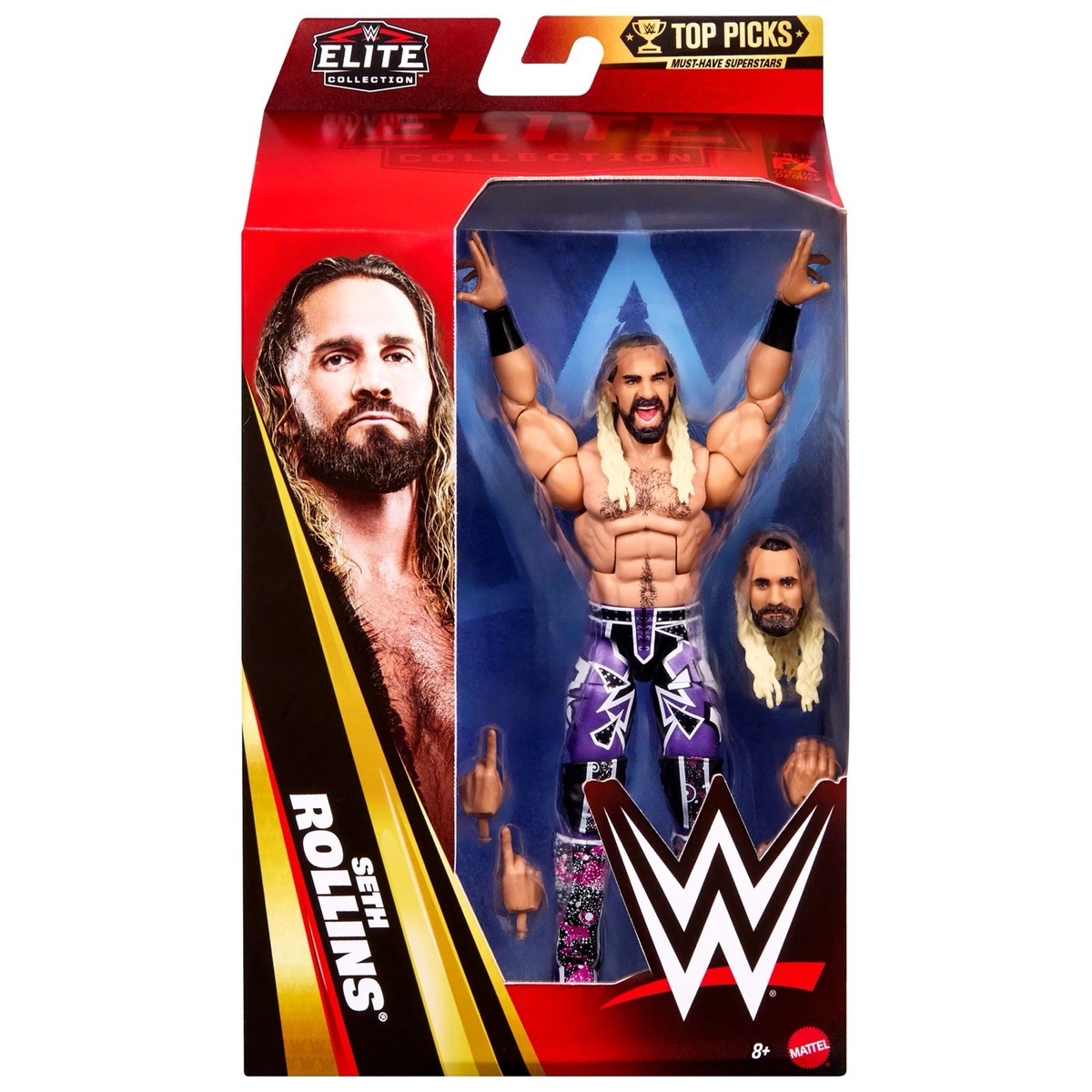 未開封品！WWE Seth Rollins エリートフィギュア Amazon.com: Mattel WWE Seth Rollins Elite Collection Action Figure