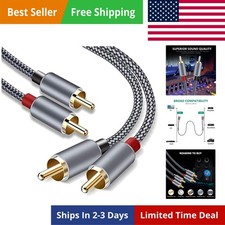 RCA Cable, 10FT RCA Male to Male Audio Stereo Subwoofer Cable 2Pack, Hi-Fi S...