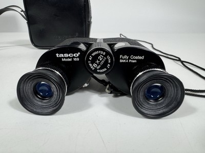 Vintage Tasco 169 8X21 Binoculars, BAK4 Prism No. 12503 With Case