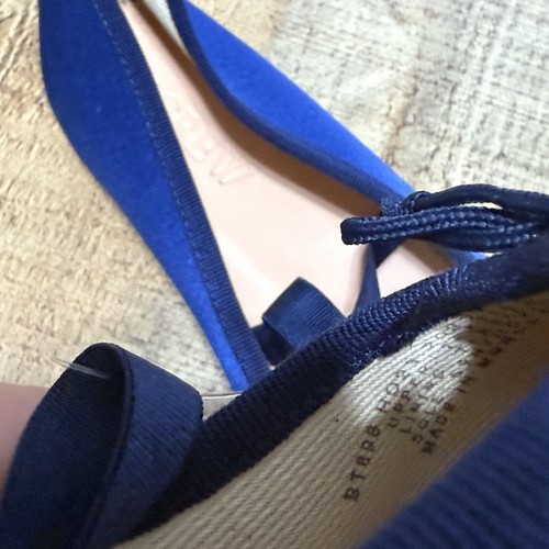 Ballet plano satinado J Crew Zoe Mary Jane nuevo en caja talla 10,5 BT898 - Imagen 6 de 13