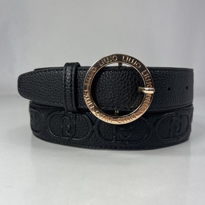 LIU JO Black Faux Leather Belt - Women's Size 34