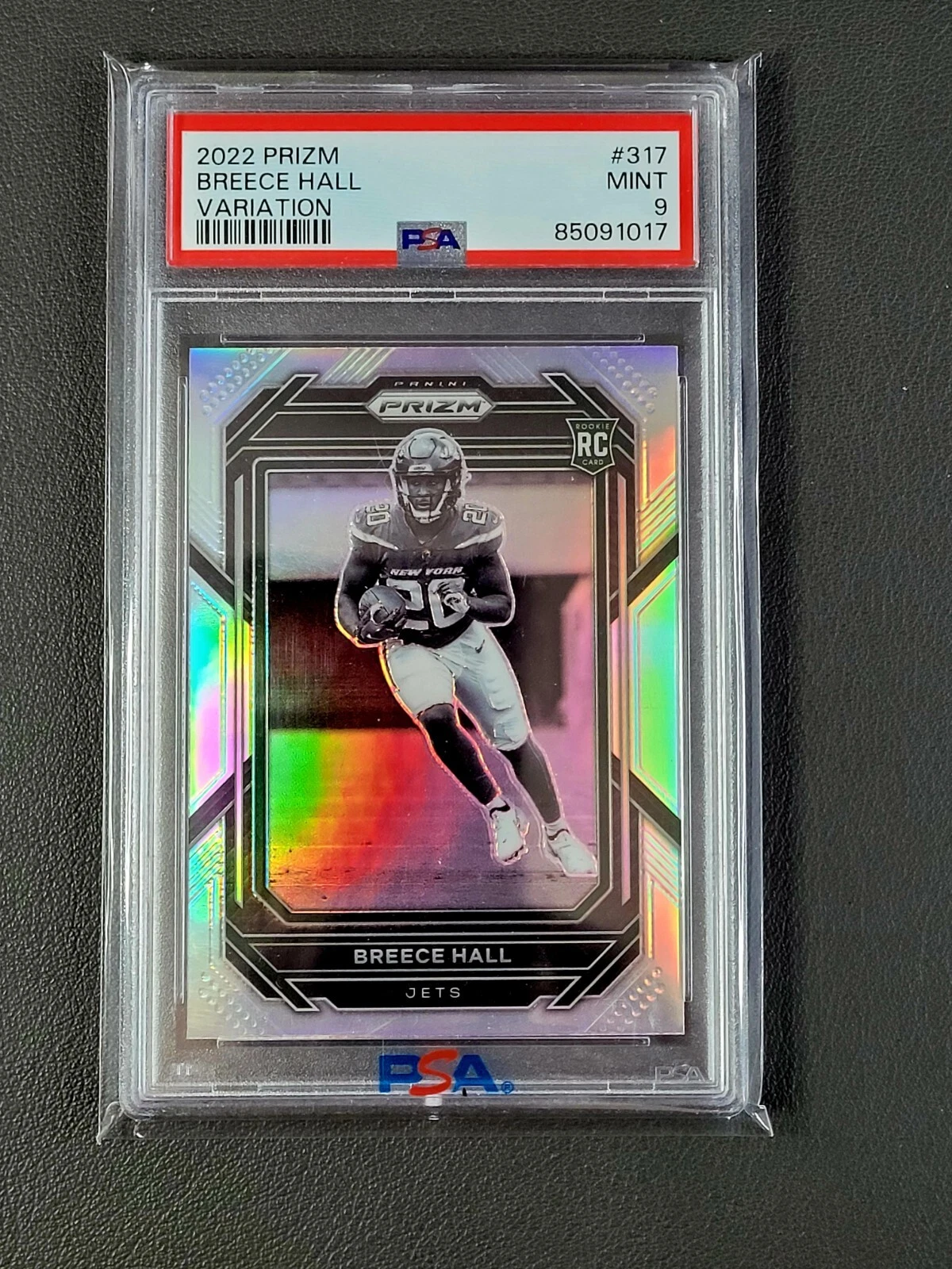 Deal for 2022 Panini Prizm Football Breece Hall RC #317 Negative Varation PSA 9 Jets