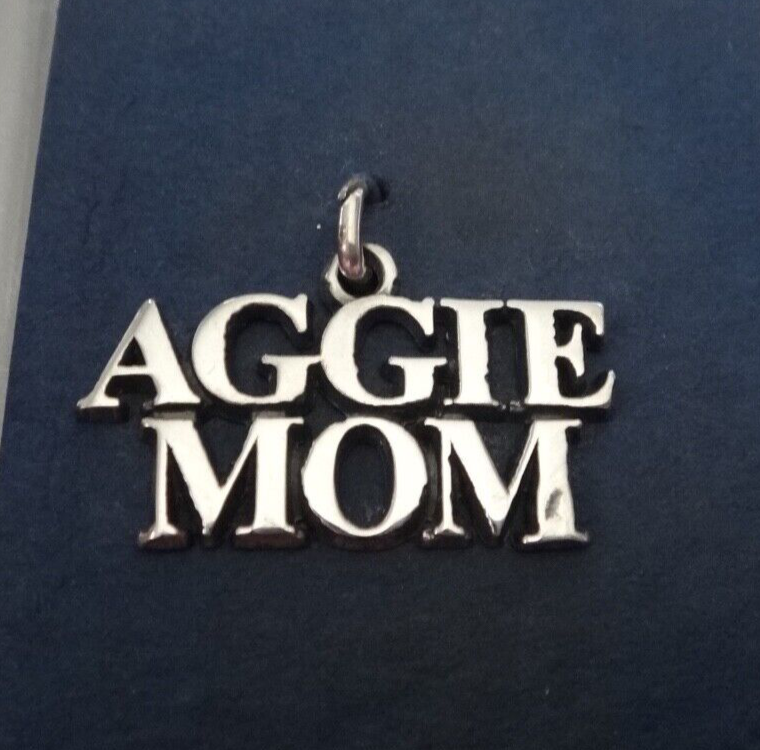Sterling Silver 13x21mm ATM Texas A&M University says Aggie Mom