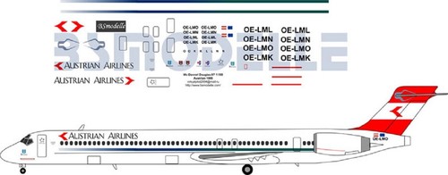 BSmodel 100011 - 1/100 Mc Donnel Douglas MD-87 (DC-9) Calcomanía Austriaca avión - Imagen 12 de 12