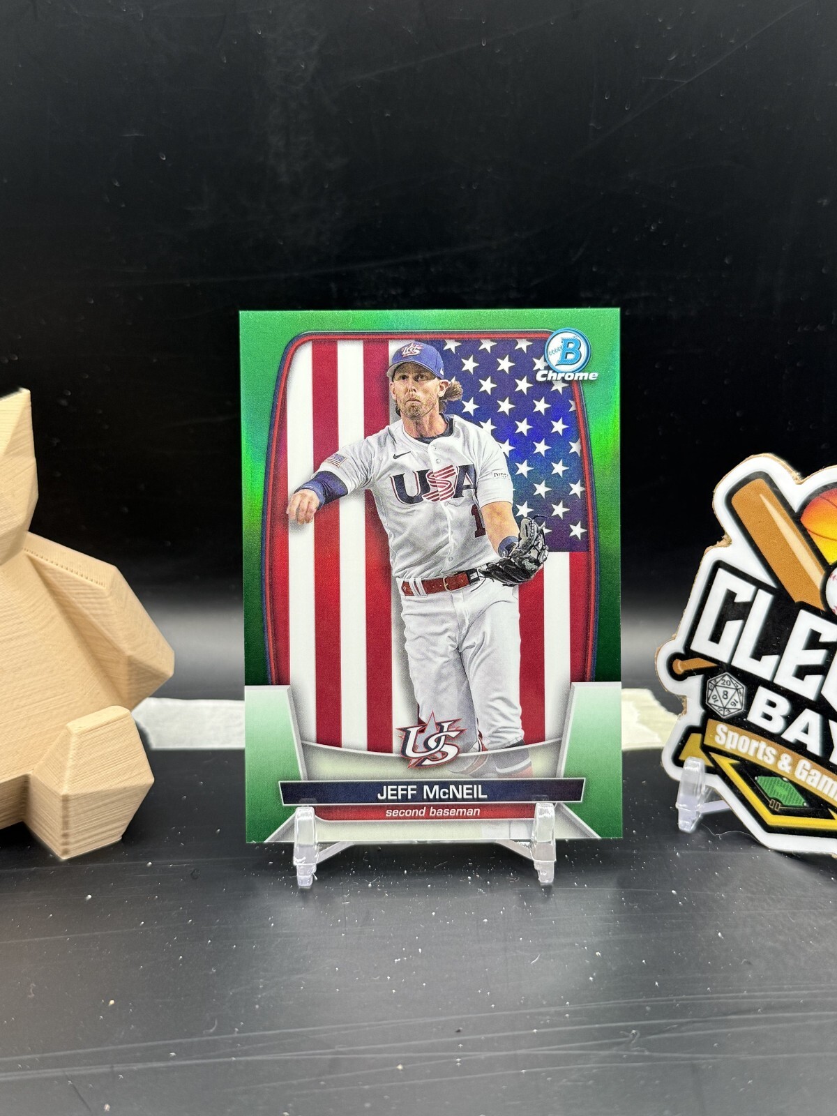 Jeff McNeil 2023 Bowman Chrome WBC Flag Green Refractor /99 #WBC-87 (CBR)