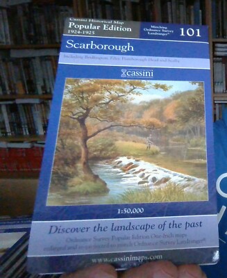 KARTE VON Scarborough 1924-1925 Cassini Publishing Ltd Blatt Karte gefaltet NEU
