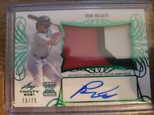 2021 Leaf Trinity Ryan Holgate XRC Green 3 Color Jersey Patch Auto #73/75
