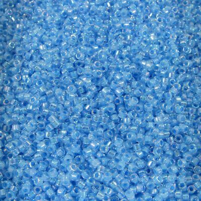 DB0076 11/0 Miyuki Light Blue Lined Crystal AB Delica Seed Beads, 5 Grams Tube