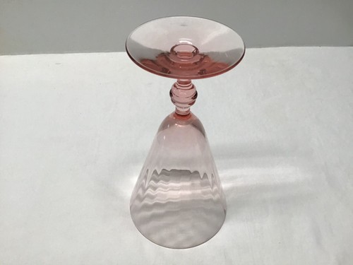 Vintage Pink Depression Glass Wine or Water Glass - Picture 14 of 16