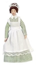 Dolls House Miniature Porcelain People Victorian Woman Lady Servant Maid Cook