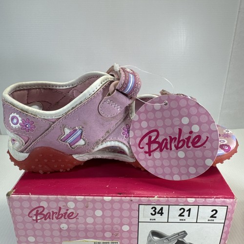 VTG Barbie Toddler Buster Brown Sandals Shoes Size 2 Hook And Loop Adjustable - Picture 5 of 14