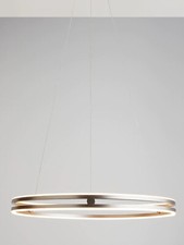 John Lewis No.209 LED Double Hoop Dimmable Ceiling Light - Matt Nickel A