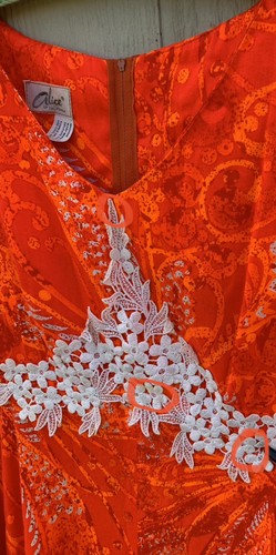 Alice of California Vintage Hawaiian Dress Psyhedelic Colorful Tiki Aloha - Picture 15 of 24