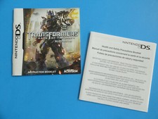 NINTENDO DS TRANSFORMERS DARK OF THE MOON AUTOBOTS INSTRUCTION MANUAL NO GAME 