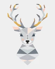 Little Design Haus - Stag - 40 x 50cm Canvas Print Scandi Wall Art - WDC94861