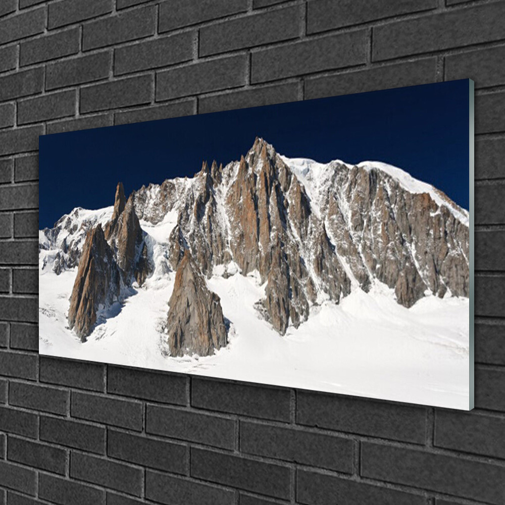 Impression sur verre 100x50 cm Neige Montagne Tulup pour créer une déco chalet moderne chez soi