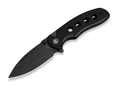 CIVIVI Triptych 14C28N G10 All Black Taschenmesser Button Lock Schwarz C23085B-1
