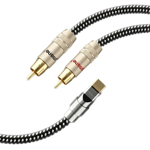HIFI Audio 5N OCC Kern Typ C auf Cinch Kabel Lautsprecher Verstärker vergoldeter Stecker - Bild 7 von 9