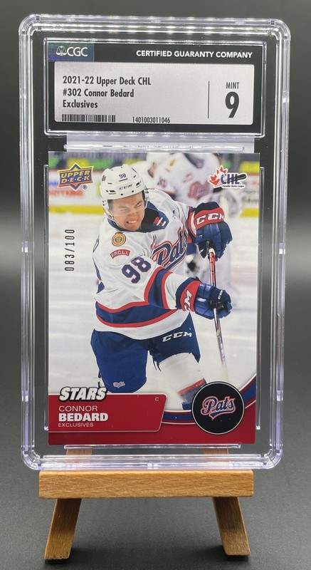 2021-22 Upper Deck CHL Stars Exclusives #302 Connor Bedard /100 (RC) CGC 9
