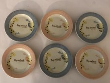 6 Piece Pop Animal BAY ASUKA Child's Ceramic Plates Giraffe Elephant Japan 4.75