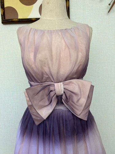 Vintage ILGWU 50s Ombre Organza Hostess Party Cocktail Dress - Picture 3 of 8