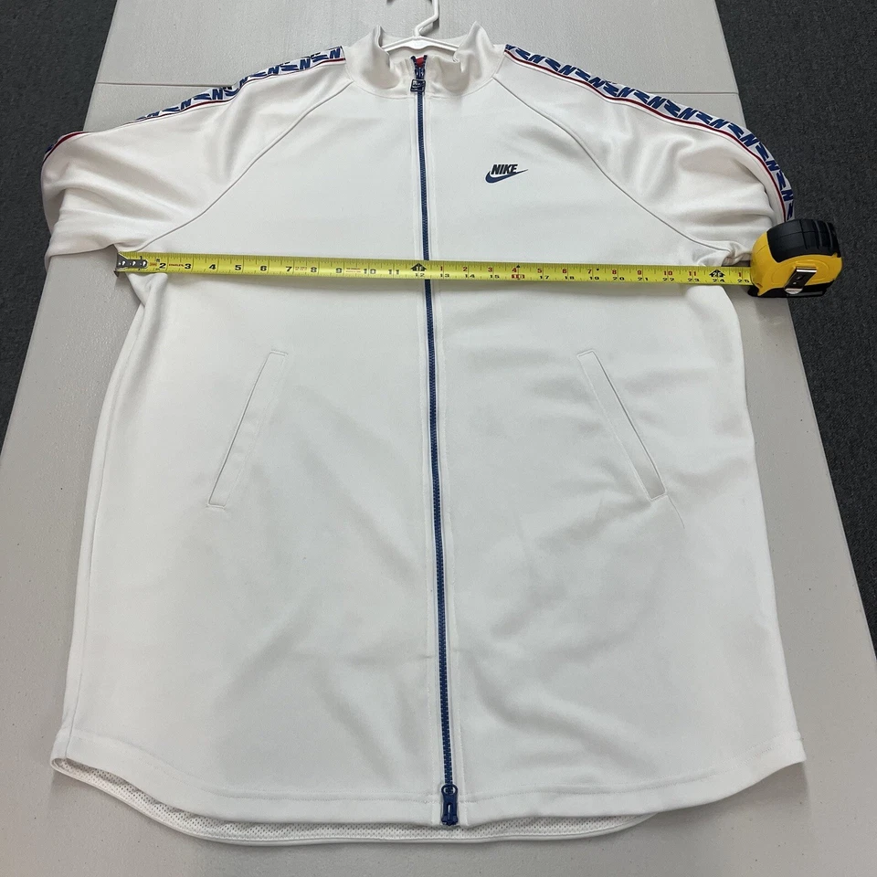 Chaqueta de Colección Años 2000 NIKE Para Hombres Ropa Deportiva Grabada Poli Pista Cremallera Blanca L Foto 4 de 4