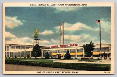 Libby, McNeill & Libby Plant at Rochester Minnesota Cannery 1948 Postcard