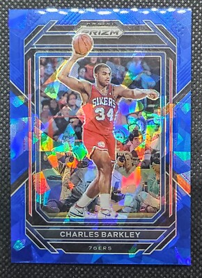 2022-23 Panini Prizm Charles Barkley #300 Blue Cracked  Ice Prizm /125 76ers SSP