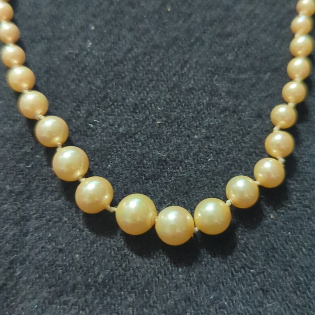 Vintage Silver Tone Cream Faux Pearl Graduated Beaded  display picture 1