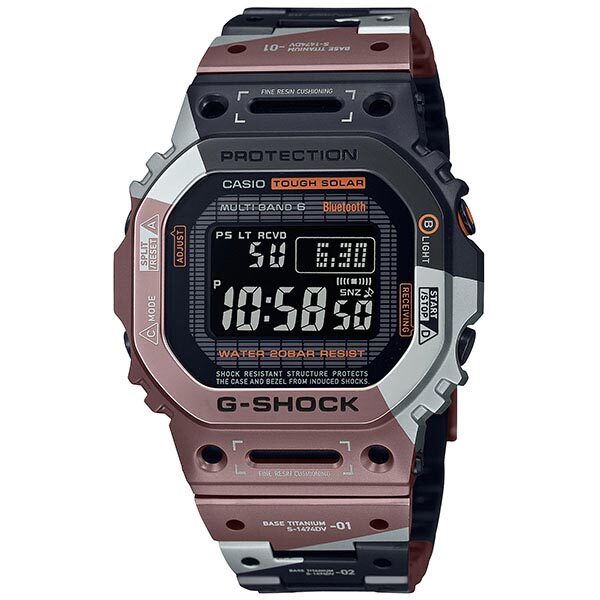Pre-owned Casio G-shock Gmw-b5000tvb-1jr Full Metal Titanium Bluetooth Radio Solar Watch