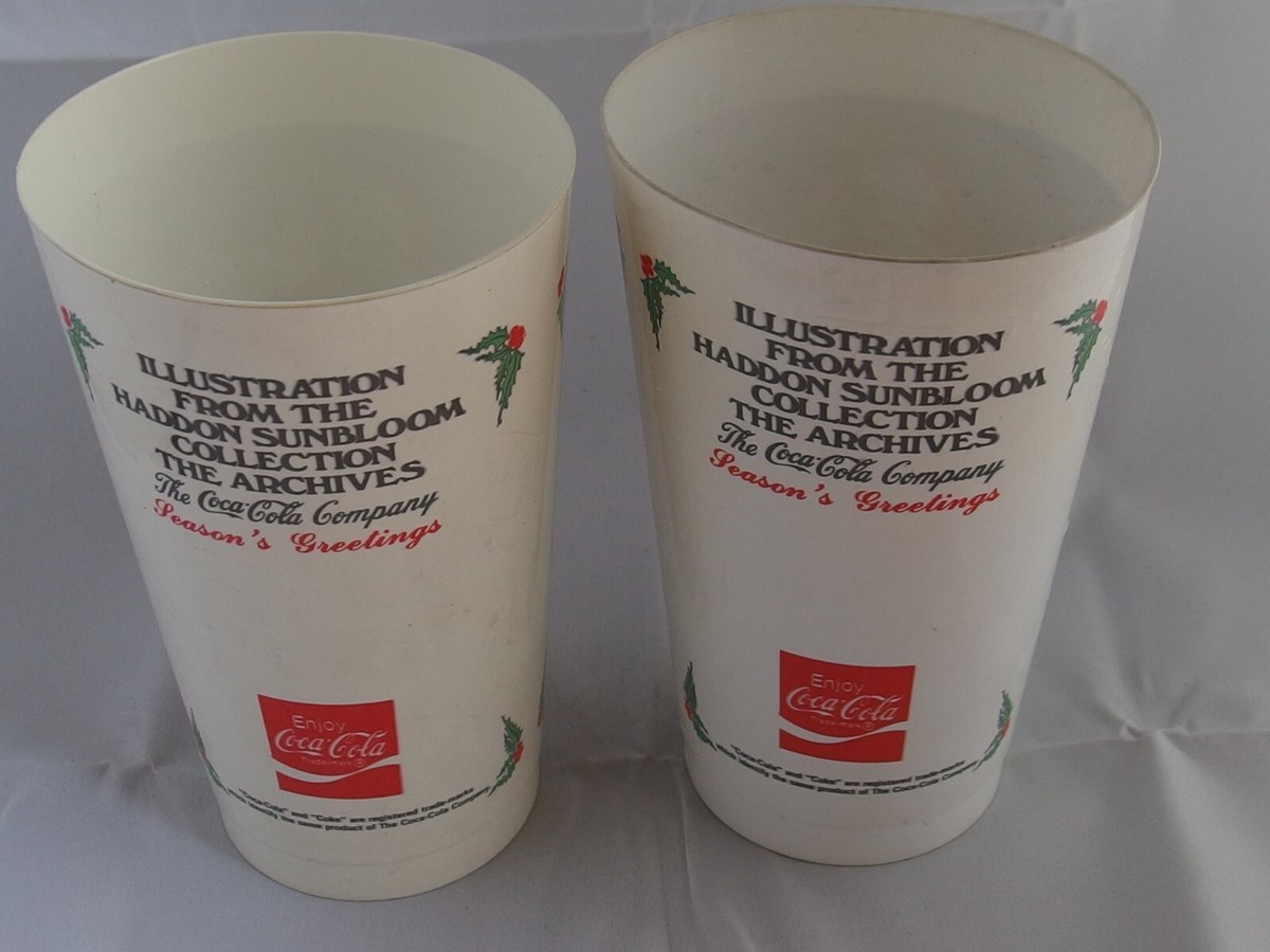 Pair of Vintage Santa Plastic Coca-Cola cups Made in Canada 1990s, Bar Man  Cave | eBay