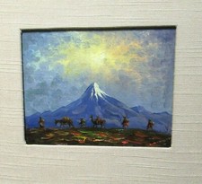 PINTURA PAISAJE MONTAÑA NIEVE ÓLEO SOBRE LIENZO PEQUEÑO ORIGINAL HECTOR MONCAYO