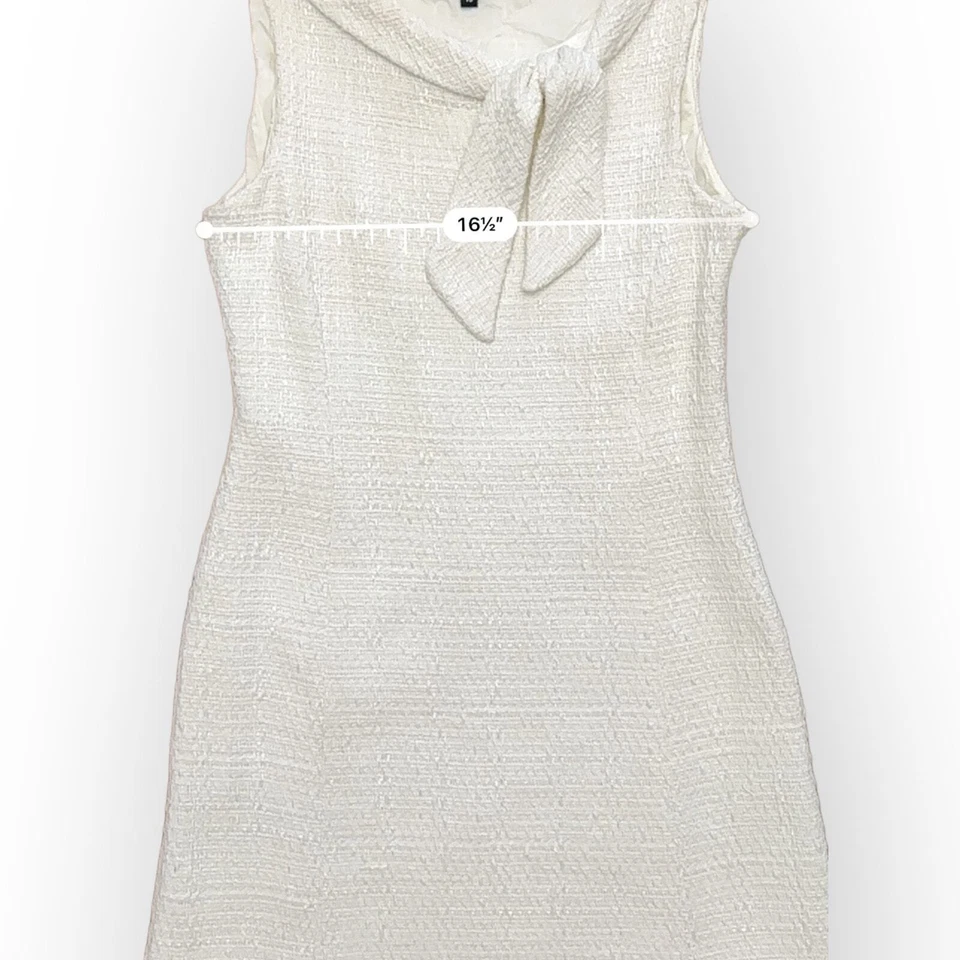 Mini Vestido Drew Phillips Fash•ion•iś•ta Blanco Tweed Talla 10 Foto 4 de 4