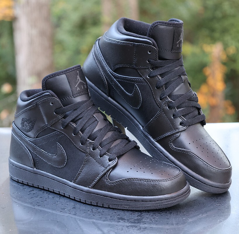Size 9.5 - Air Jordan 1 2013 Mid Triple Black for sale online | eBay