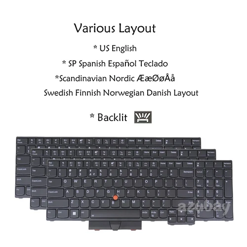 US SP SD FI Keyboard For Lenovo Thinkpad T15G Gen 2, P15 Gen 2, P17 Gen2 Backlit