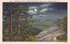 Full Moon Rising Over Little Switzerland North Carolina Vtg Postcard CP397