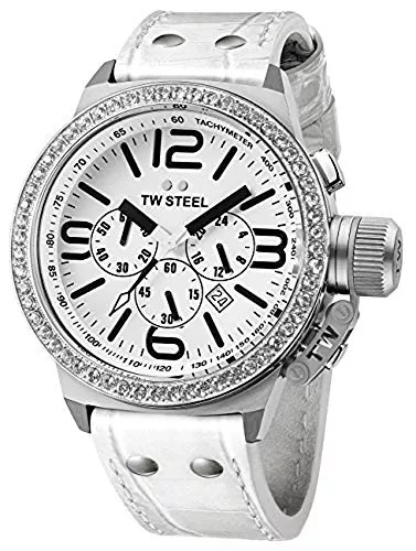 wachawant TW STEEL TW10 Canteen 45MM White Dial Chronograph