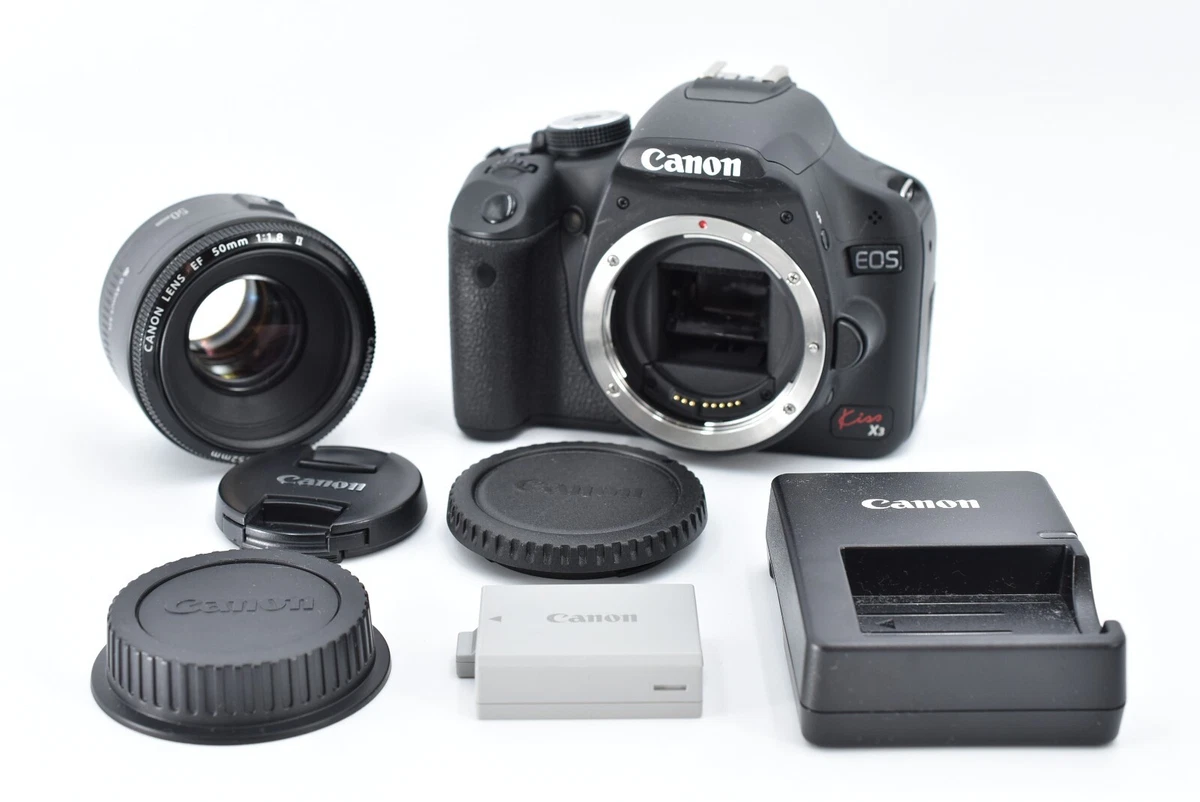 [1,029 shots] 【Near Mint】Canon EOS Kiss X3 With EF 50mm F1.8ⅡBattery and  charger