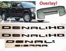OVERLAY Gloss Black DENALI HD DENALI SIERRA Emblem 2020+ GMC Sierra 2500hd3500hd