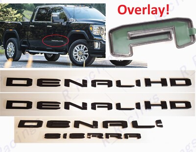 OVERLAY Gloss Black DENALI HD DENALI SIERRA Emblem 2020+ GMC - Foto 2