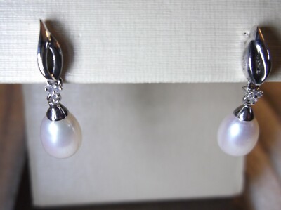 ALWAND VAHAN AV 14K & 925 STERLING SILBER PERLE & DIAMANTEN OHRRINGE