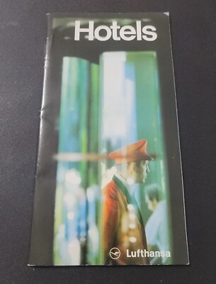 1970s LUFTHANSA Airlines Hotels Brochure &  Table with Tarifs German English Vtg